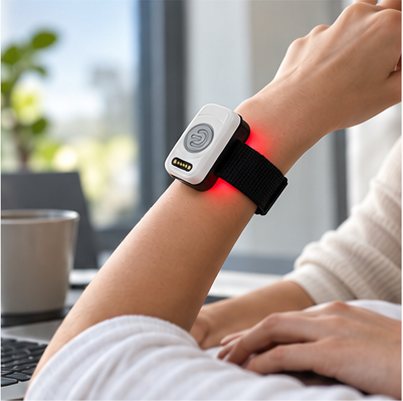 SOLIGHT worn on the wrist: at the office