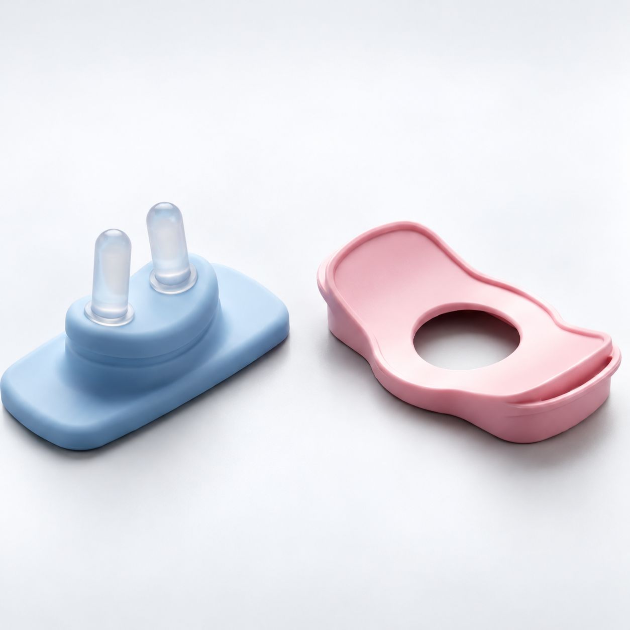 Blue and pink silicone accessories